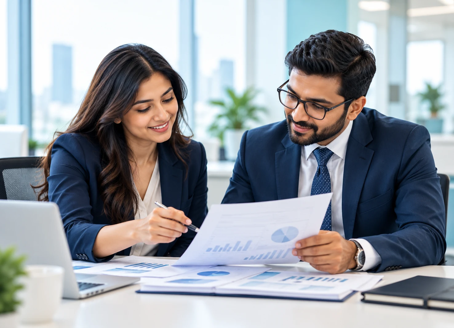 Finance professionals at work